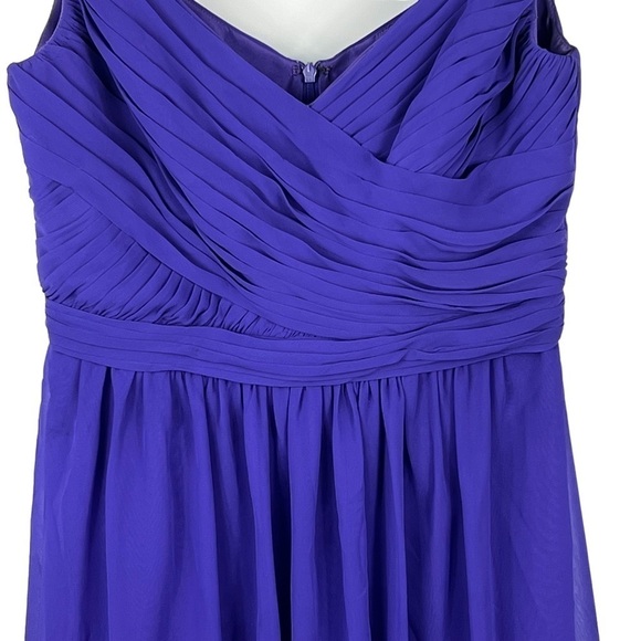 DAVID'S BRIDAL CHIFFON/POLY SHORT BRIDESMAID PARTY DRESS - Picture 4 of 9